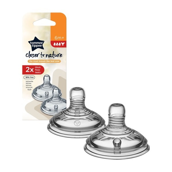 Tommee Tippee Baby Bottle Teats Thick Flow 6m+