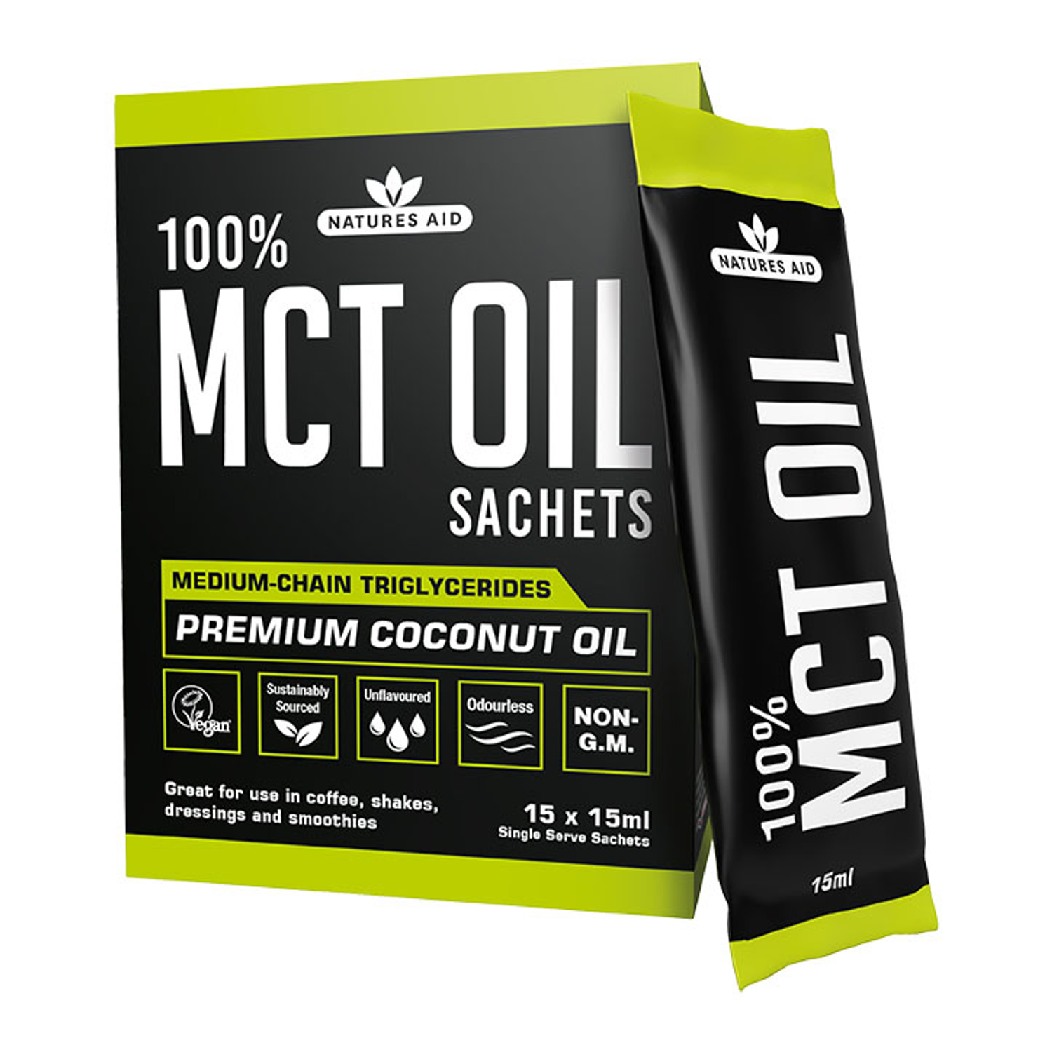 100% MCT Coconut Oil Sachets 15 x 15ml
