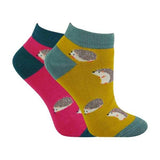 2 Pairs Ladies Breathable Bamboo Trainer Socks 4-7