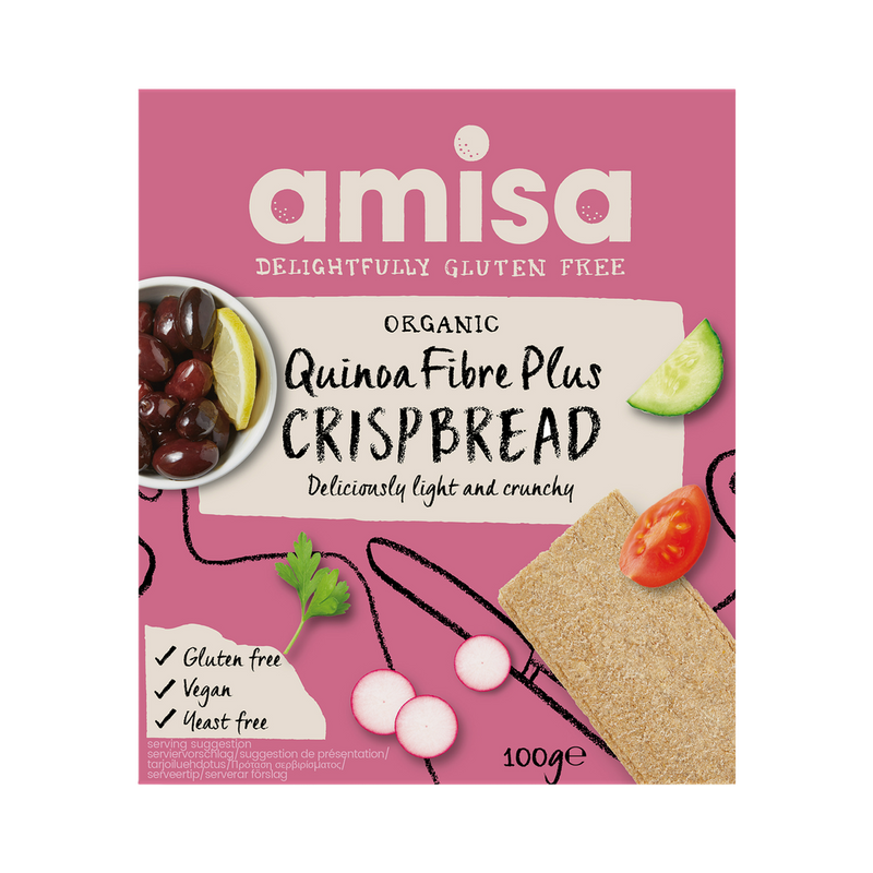 Amisa Organic Gluten Free Quinoa Fibre Crispbread 100g