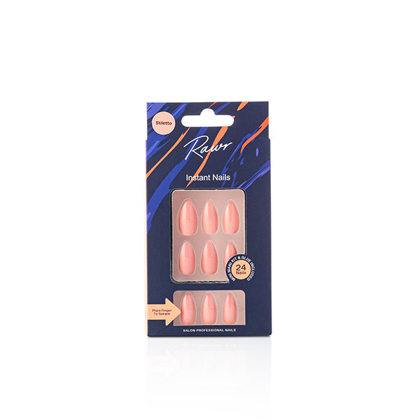Rawr Beauty Stick On Nails Glossy Taupe- Stiletto