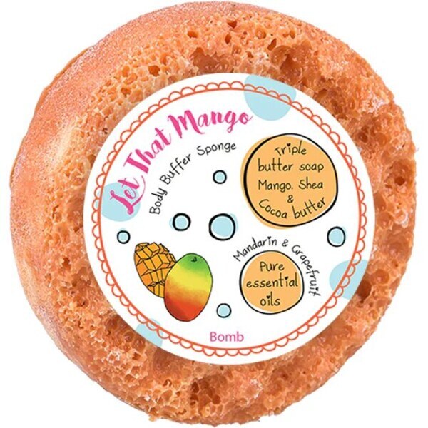 Bomb Cosmetics Body Buffer Soap Sponge - Let That Mango