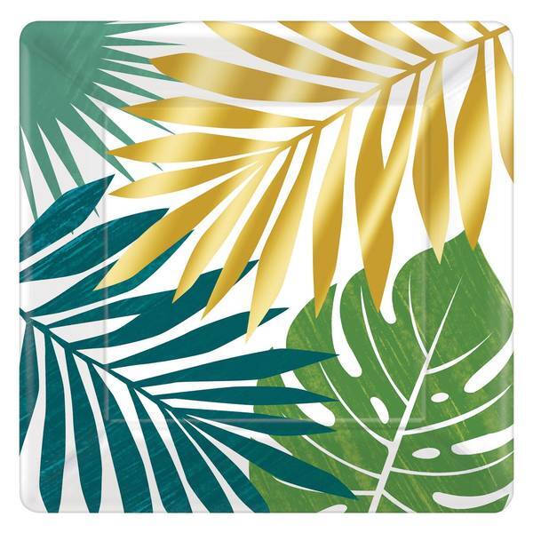 Amscan Key West Square Party Plates (Pack of 8) (18cm)