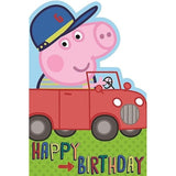 Peppa Pig Car Birthday Card