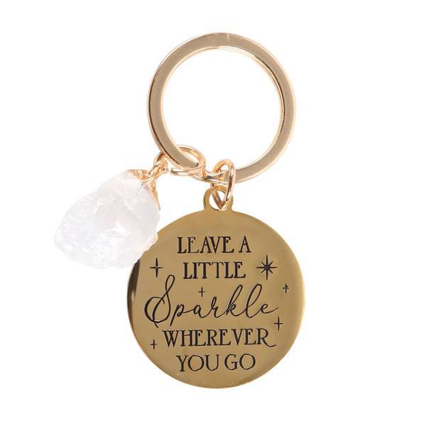 Something Different Leave A Little Crystal Quartz Keyring
