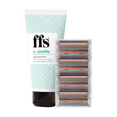 FFS Beauty Shave Balm 100ml & 4 Blade Refills Bundle