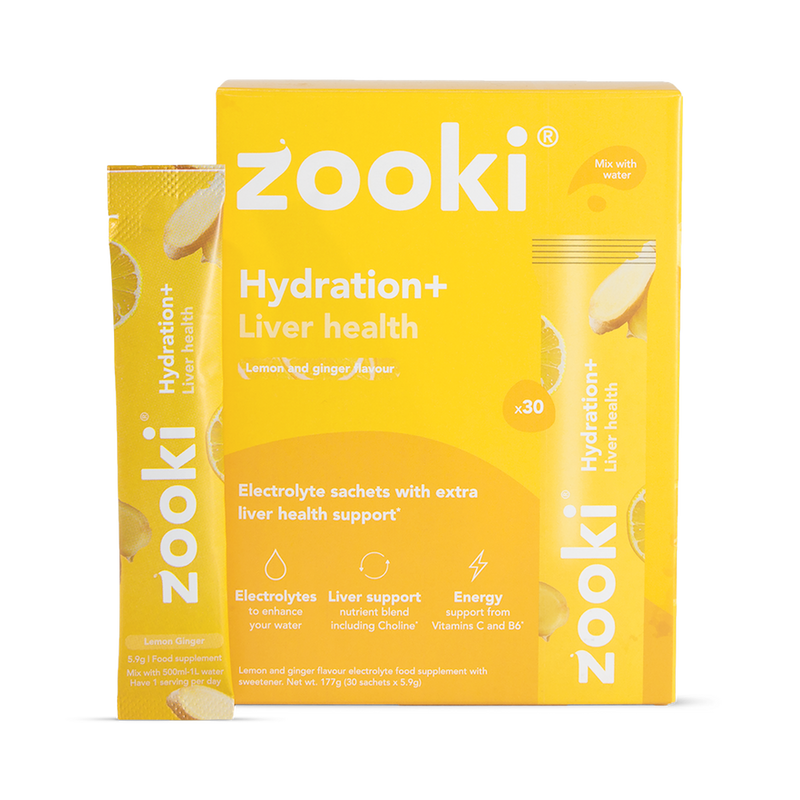 Zooki Hydration Liver Health Lemon Ginger Flavour 30 Sachets