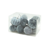 Heaven Sends Halloween Set of 12 Grey Velvet Pumpkin