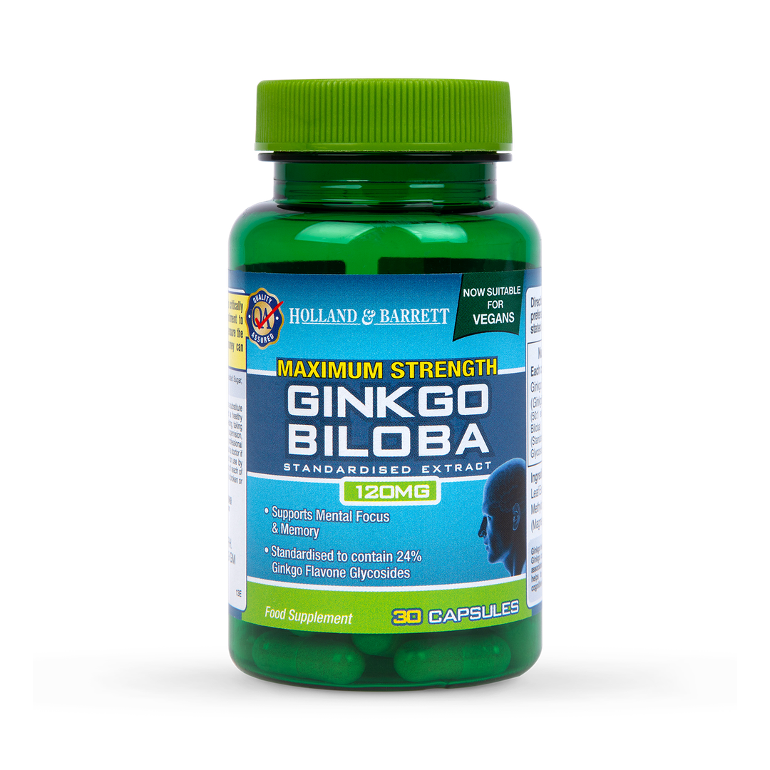 Holland Barrett Maximum Strength Ginkgo Biloba 120mg 30 Capsules