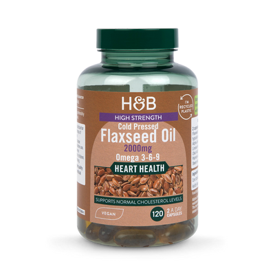 Holland Barrett Vegan High Strength Flaxseed Triple Omega 3-6-9 Oil 120 Capsules