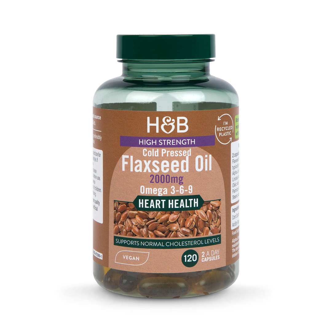 Holland Barrett Vegan High Strength Flaxseed Triple Omega 3-6-9 Oil 120 Capsules