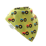 Ziggle Bandana Dribble Bib - Green Tractor