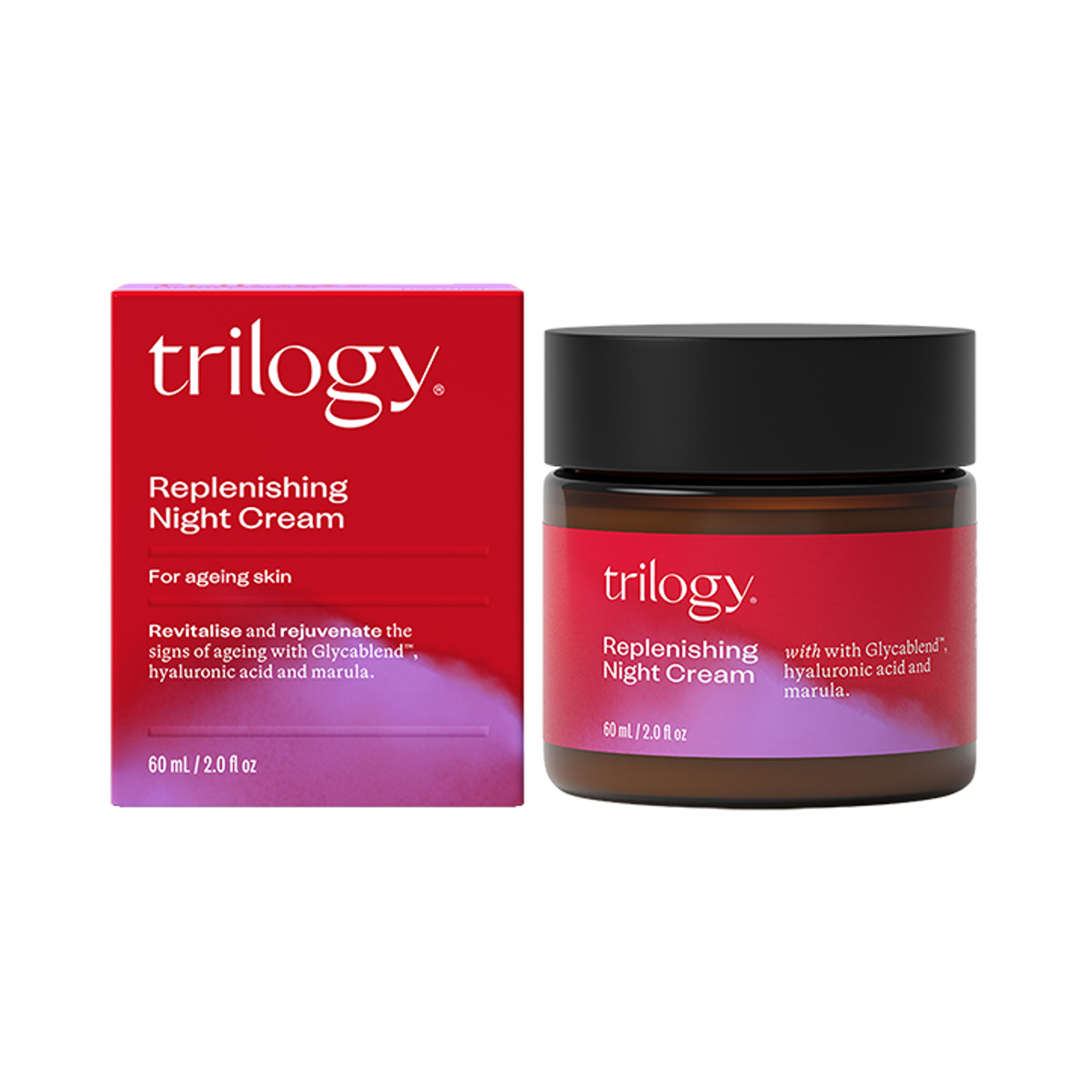 Natural Replenishing Night Cream with Hyaluronic Acid and Marula 60ml