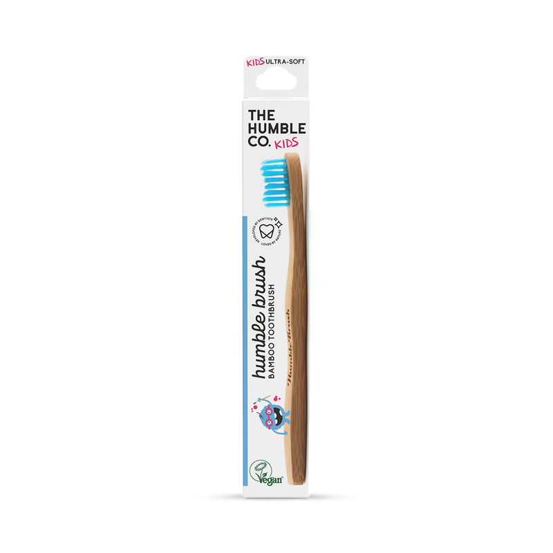 Humble Bamboo Kids Ultra Soft Bristle Toothbrush Blue Purple White or Yellow