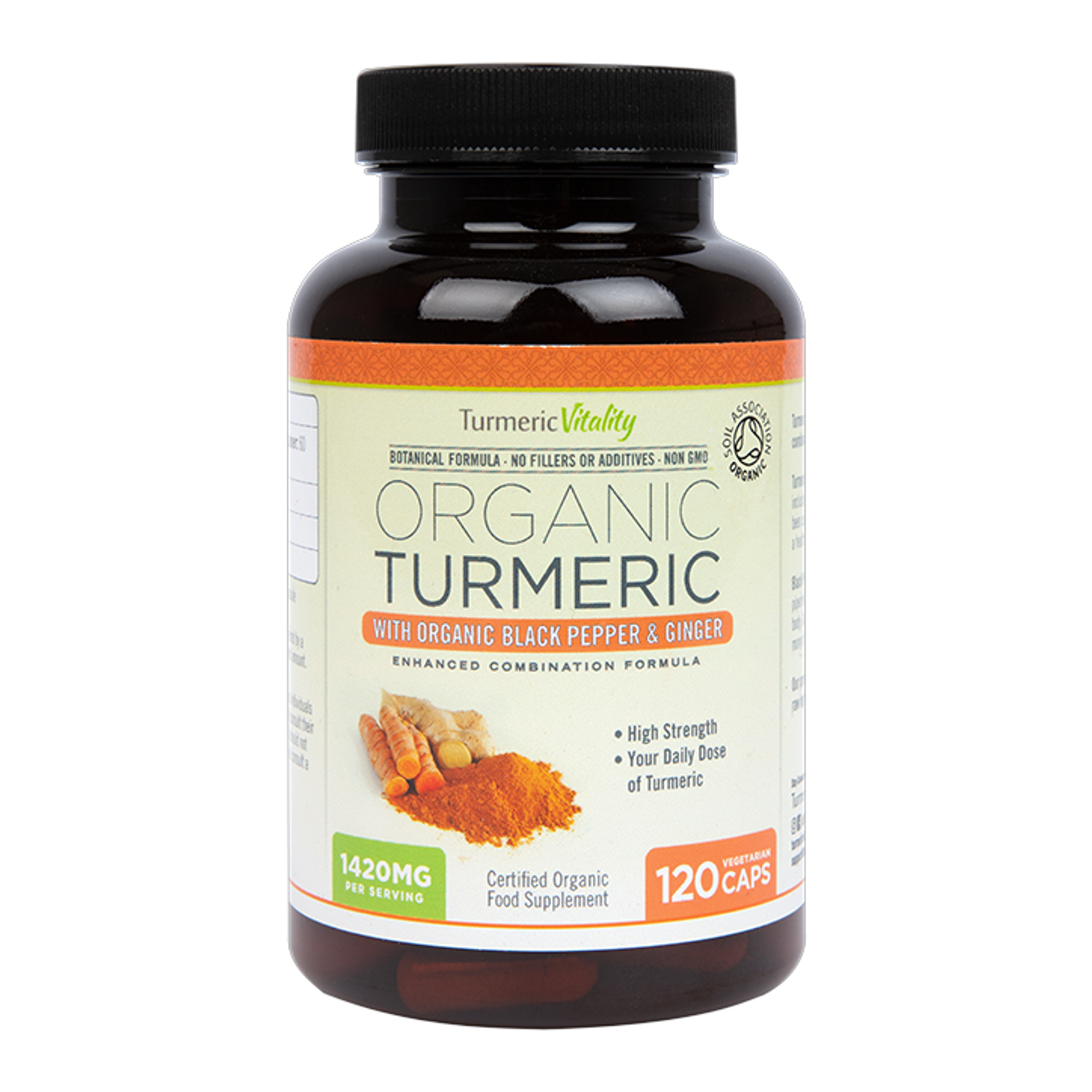 Organic Turmeric with Black Pepper and Ginger 120 Capsules