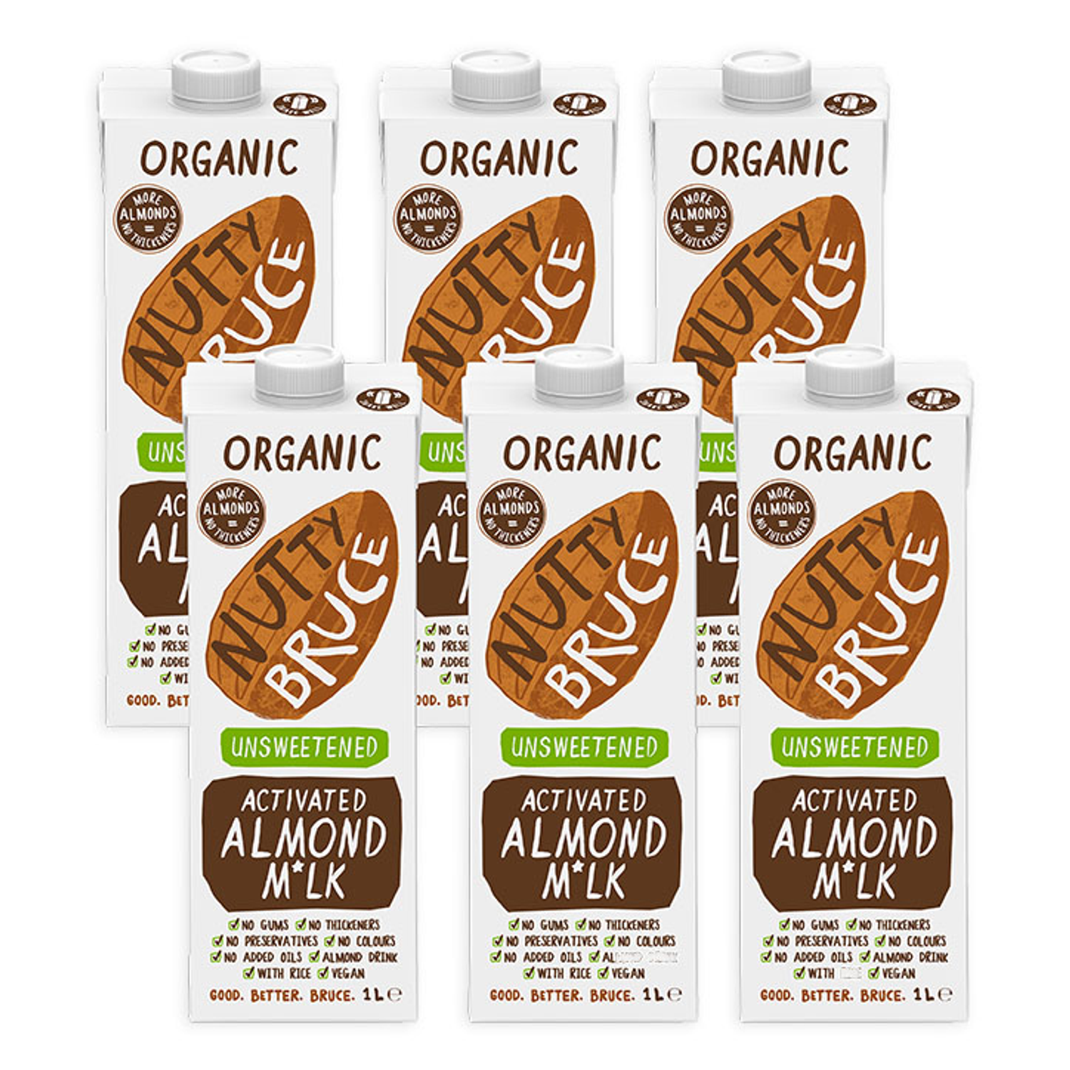Bruce Activated Unsweetened Almond Mlk 6x 1L