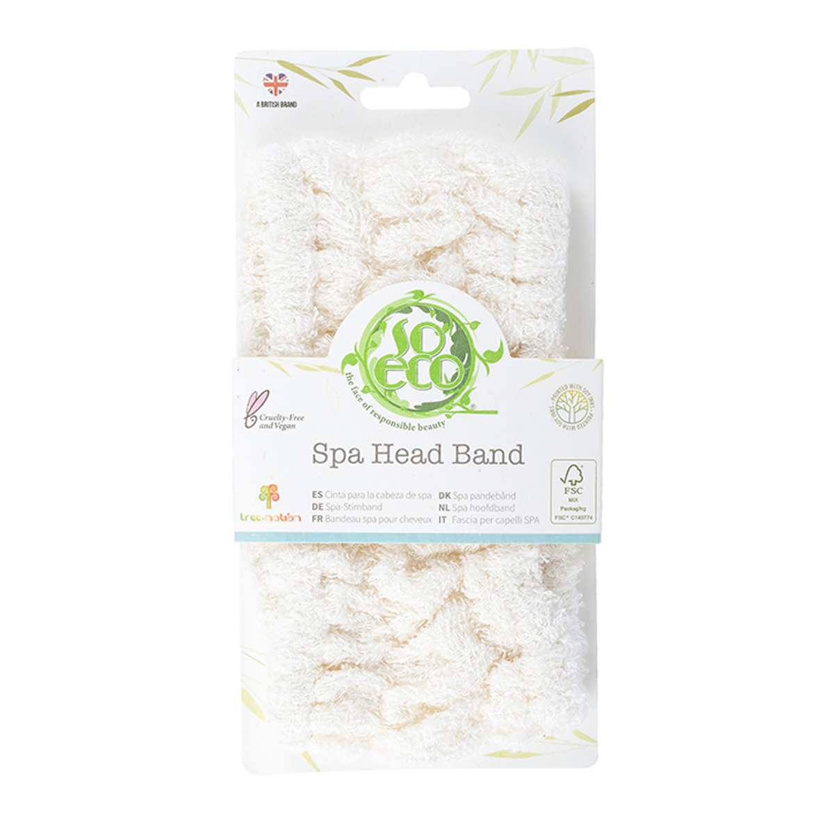 Natural Cotton Spa Headband for Facials and Makeup