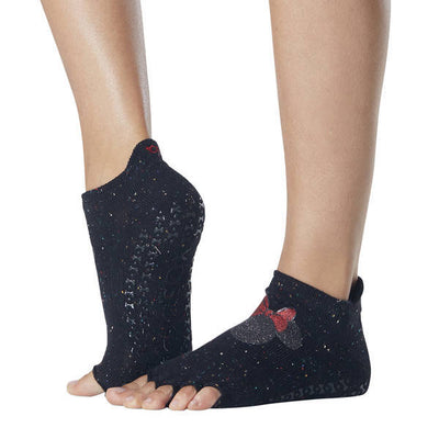 Toesox Womens Minnie Mouse Confetti Half Toe Socks (S)