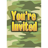 Unique Party Camouflage Invitations (Pack of 8)