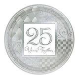 Amscan Together 25th Anniversary Party Plates (Pack of 8)
