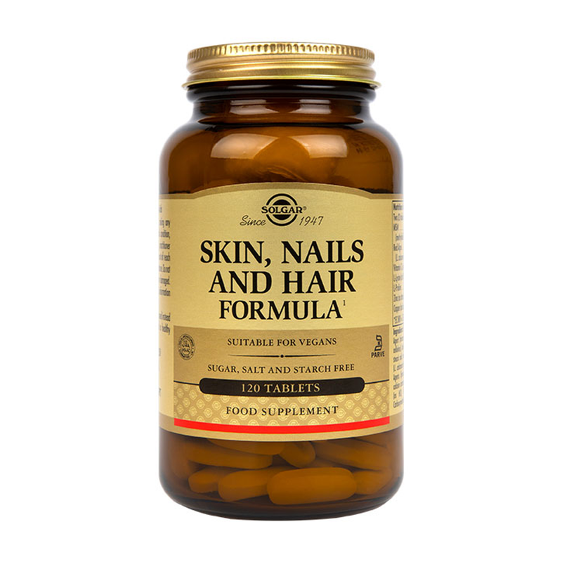 Skin Hair and Nails Support Supplement with Vitamin C and Zinc 120 Tablets