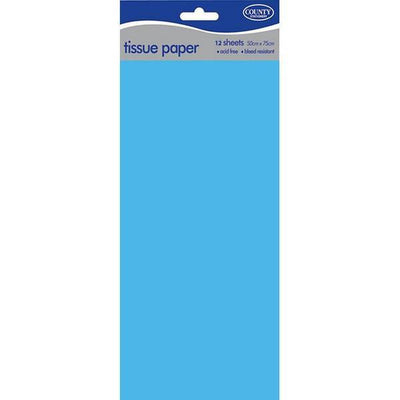 County 10 Sheets Plain Tissue Paper Pack Of 12