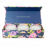 Candlelight Thank You Set of 3 Candles Gift Box Floral