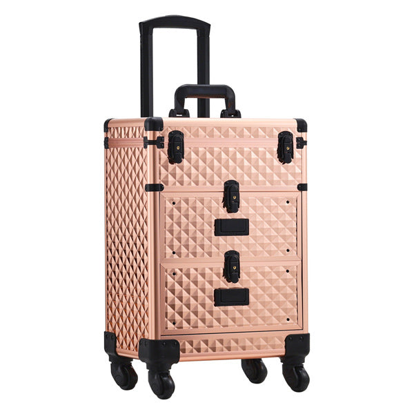 Livingandhome 3 in 1 Cosmetic Makeup Case with Drawers
