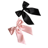 Danielle Creations Large Bow Barette Clips Pink / Black Set