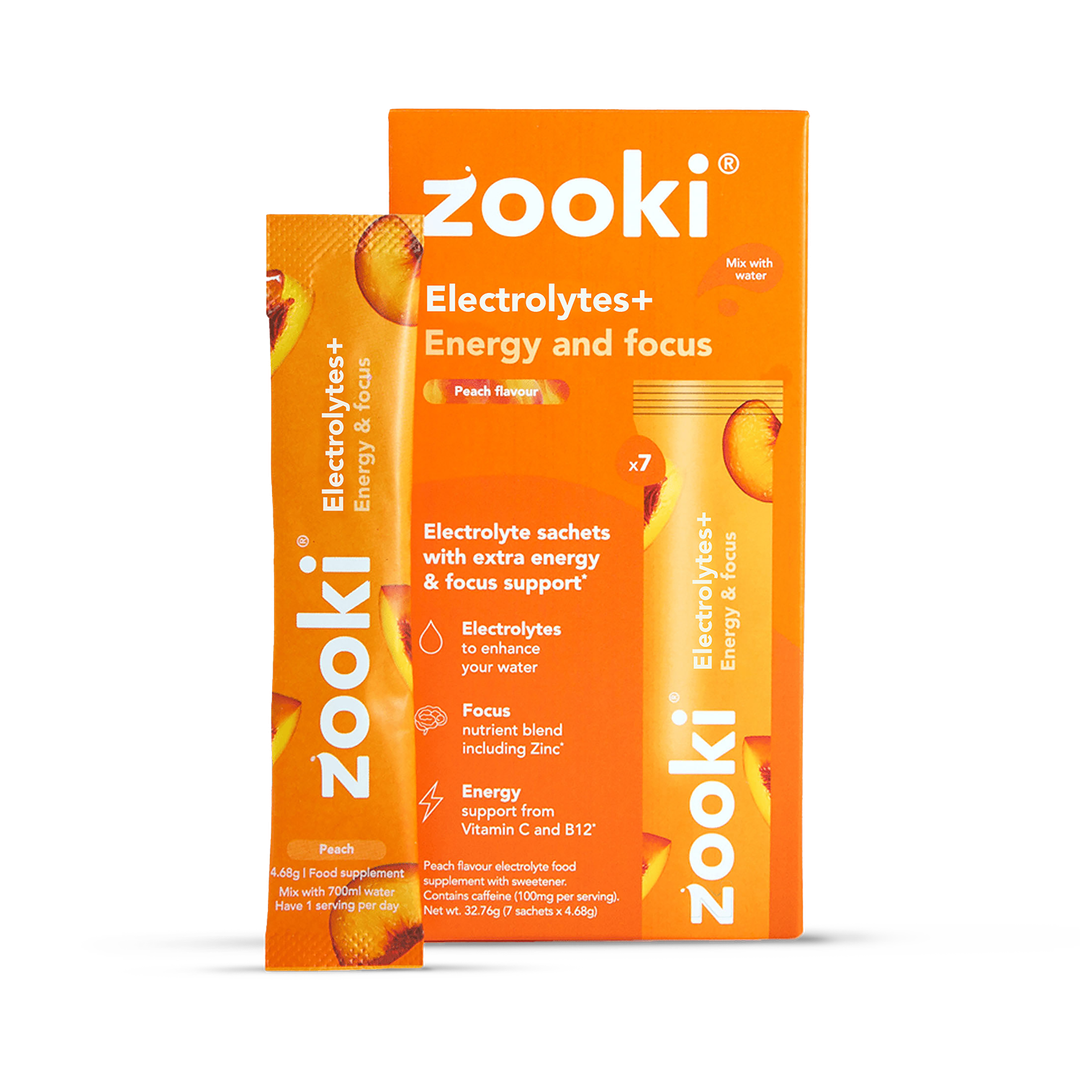 Zooki Hydration Energy Focus Peach Flavour 7 Sachets