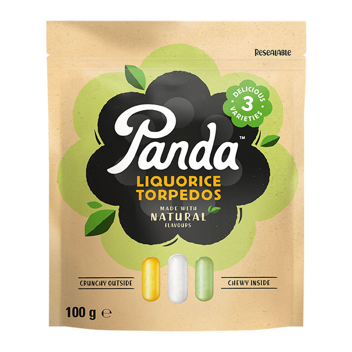 Soft Liquorice Pieces with Crispy Aniseed Coating 100g