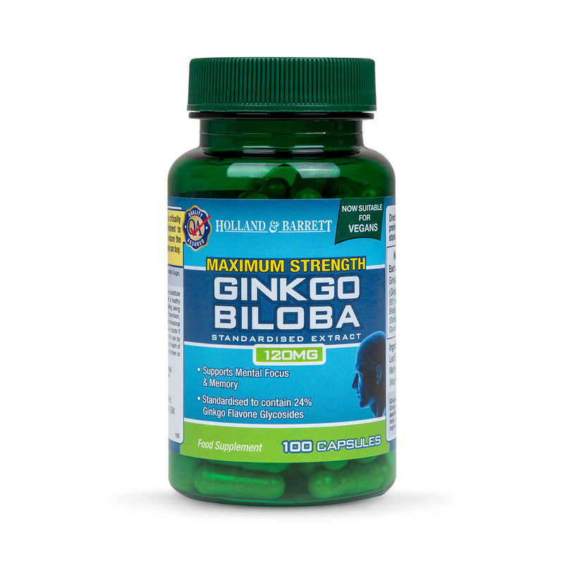 Holland Barrett Maximum Strength Ginkgo Biloba 120mg 100 Capsules