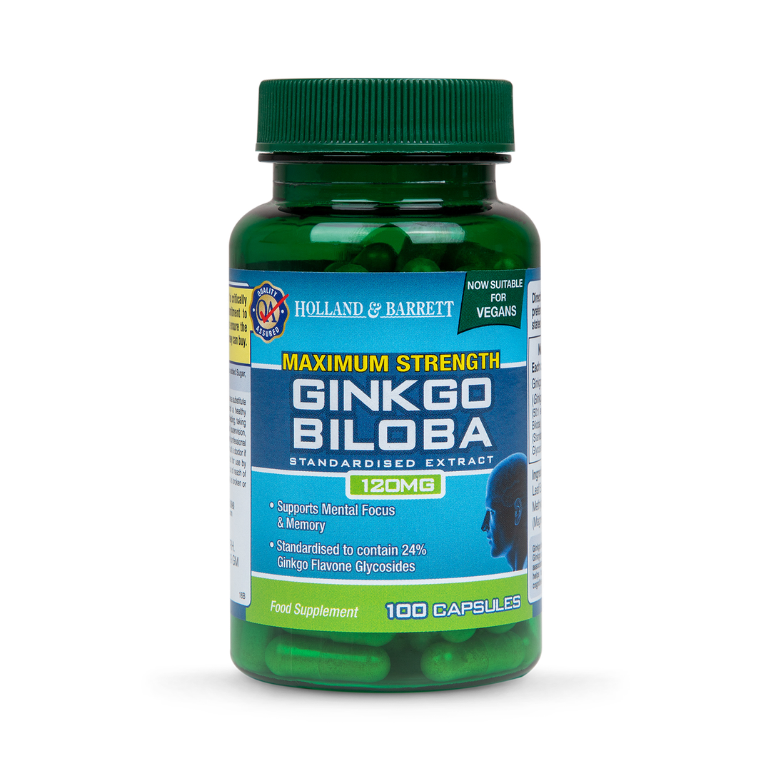 Holland Barrett Maximum Strength Ginkgo Biloba 120mg 100 Capsules