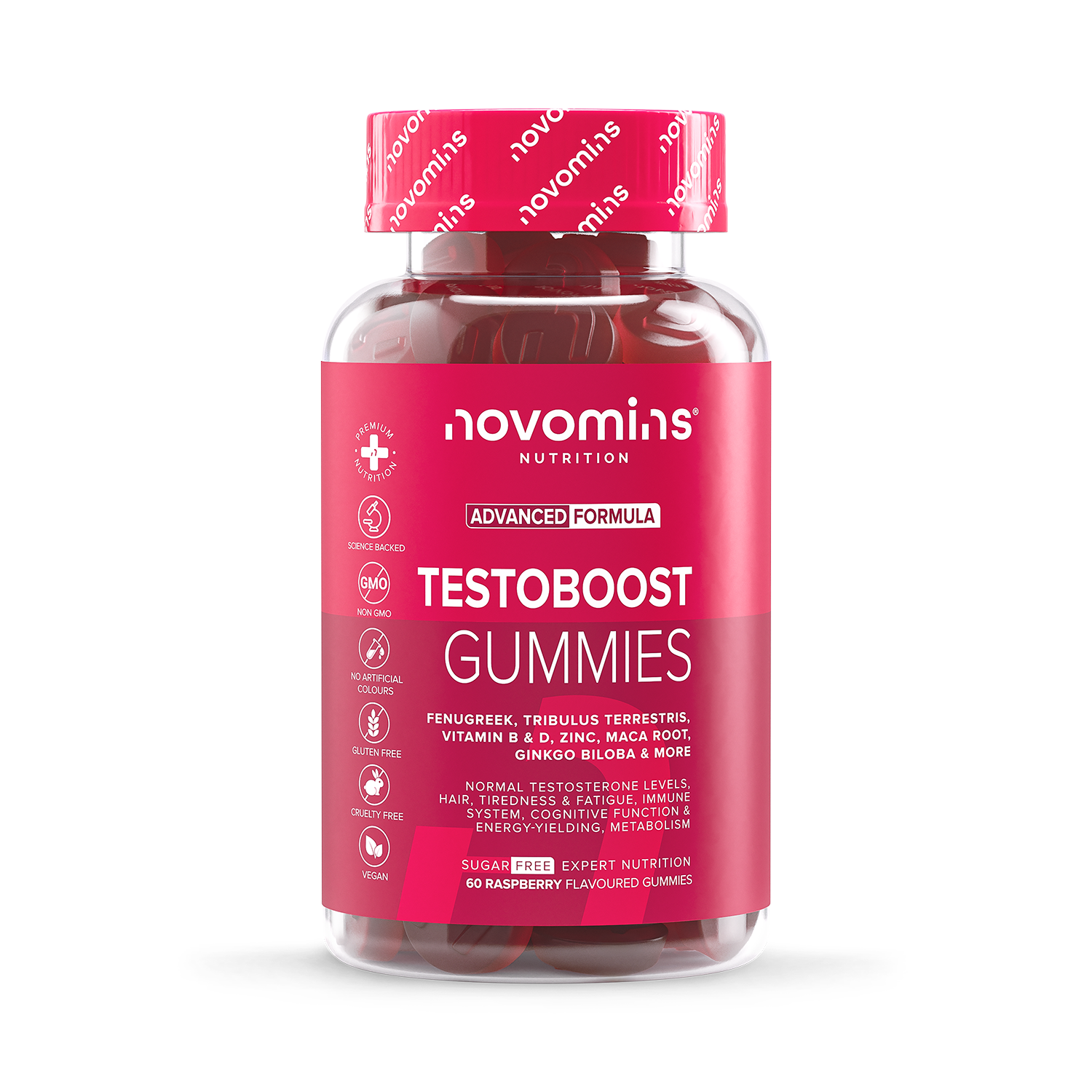 Testosterone Support Gummies with Zinc Maca Root & Vitamin B12 60 Count