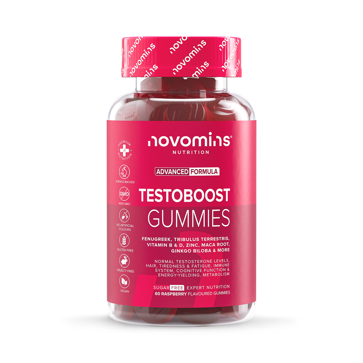 Testosterone Support Gummies with Zinc Maca Root & Vitamin B12 60 Count