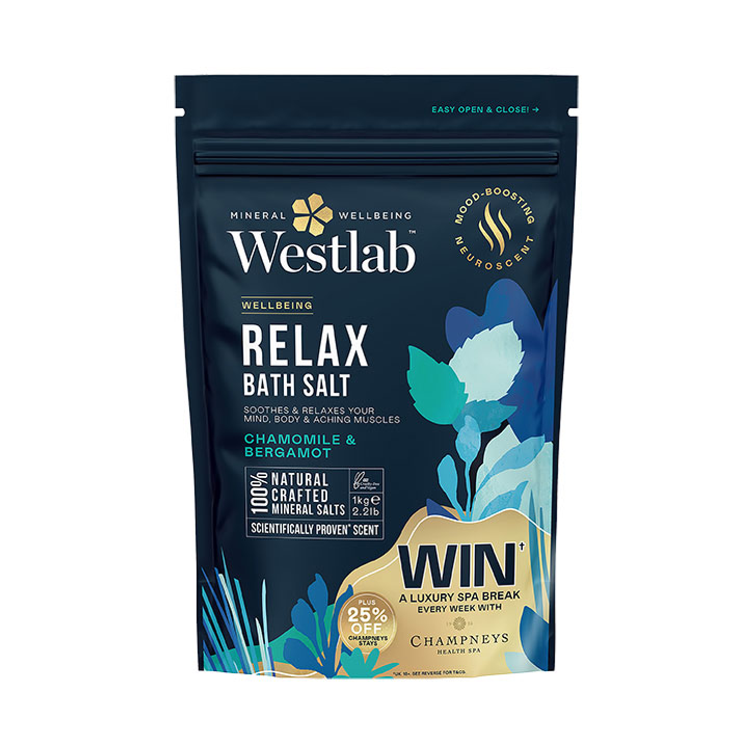 Relaxing Magnesium Mineral Bath Salts with Chamomile and Bergamot 1kg