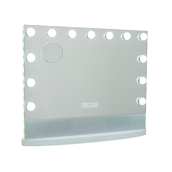 Rectangular LED Wireless Speaker Hollywood Vanity Mirror 58x46cm