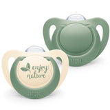 NUK for Nature Baby Dummy 0-6 Months Green 2 Count