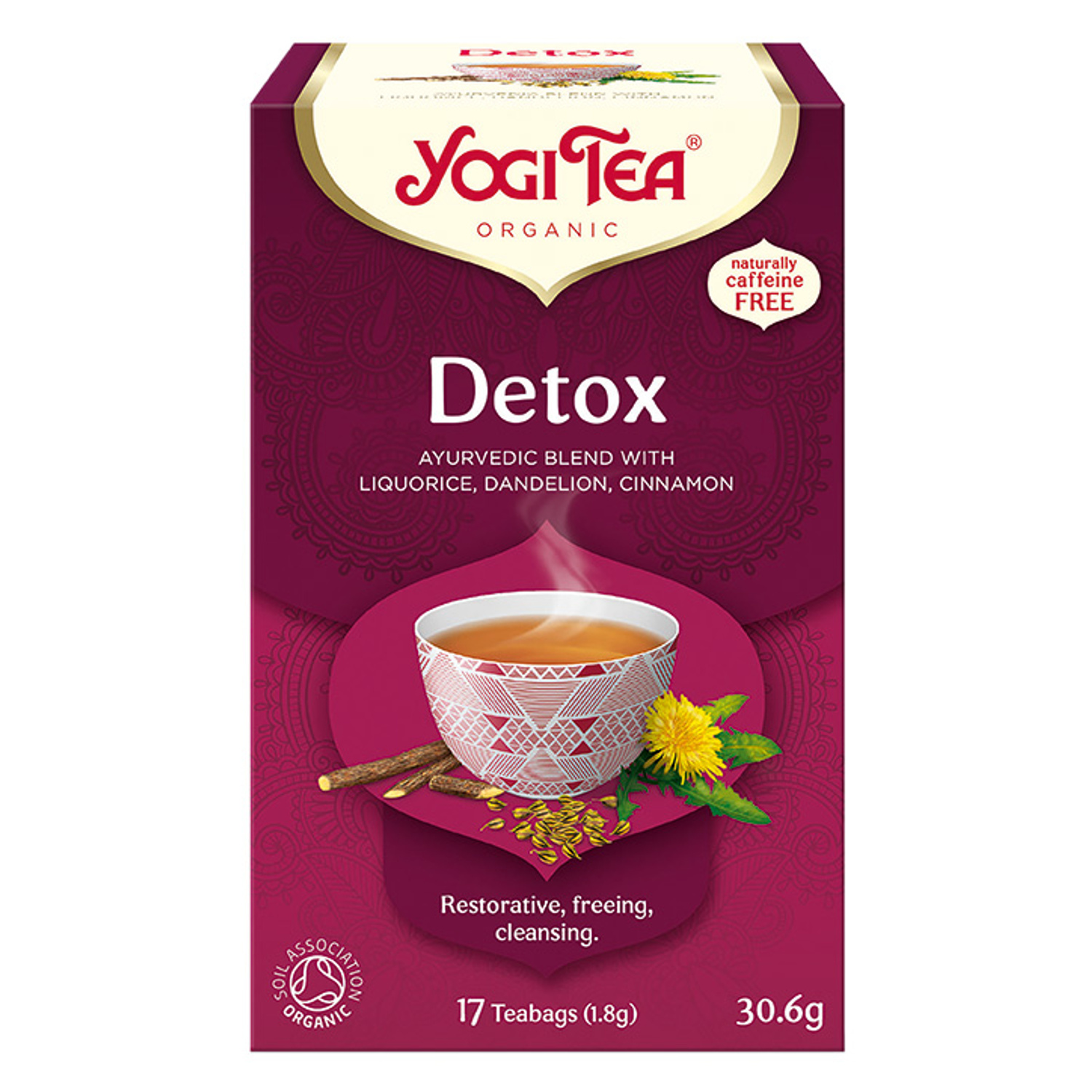 Organic Ayurvedic Herbal Detox Tea with Liquorice Dandelion and Cinnamon 17 Bags