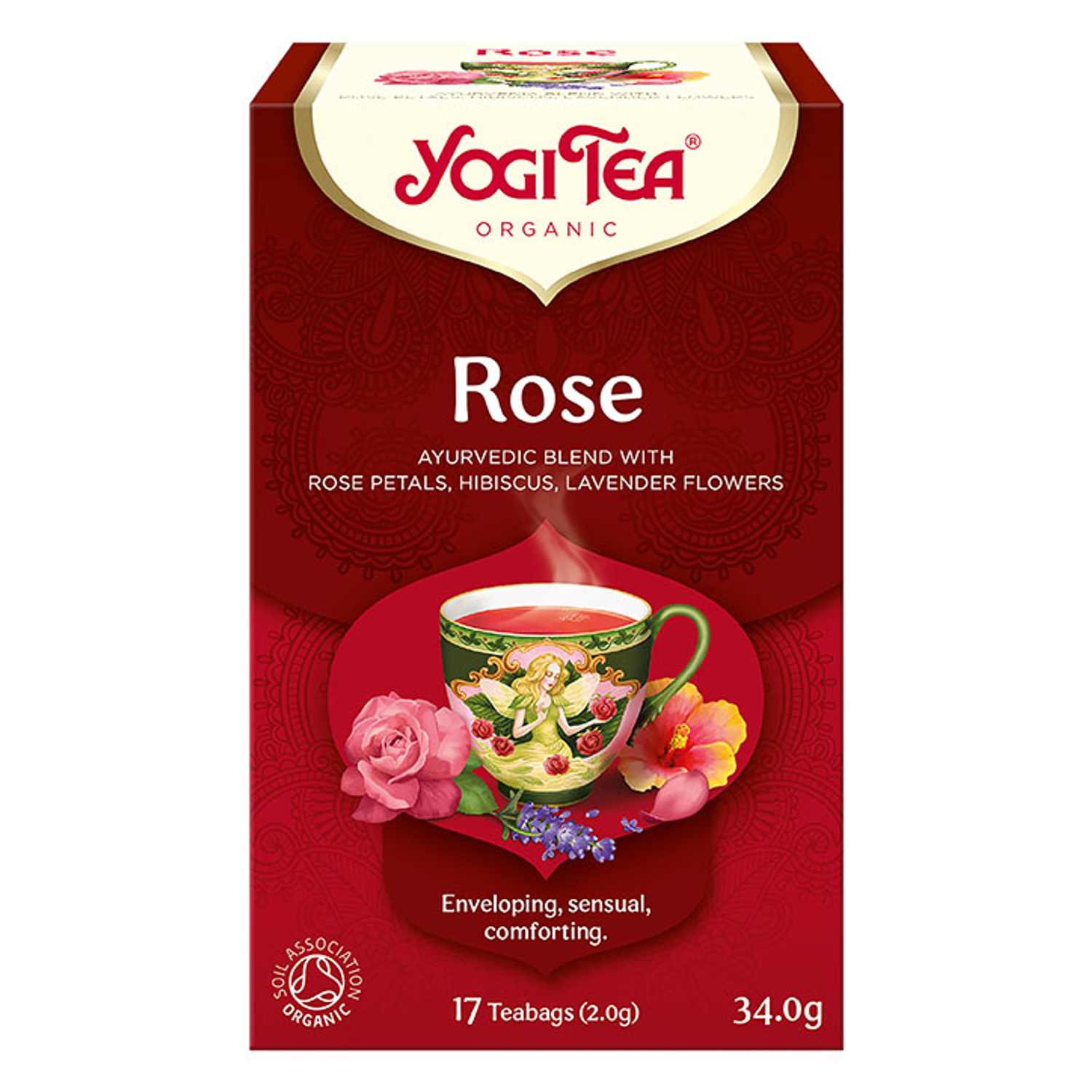 Organic Rose and Hibiscus Ayurvedic Herbal Tea 17 Tea Bags