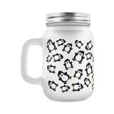 Psycho Penguin Frosted Mason Jar