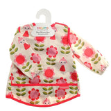 Ziggle Baby Coverall Feeding Bib - Pink Flowers & Fairy Garden