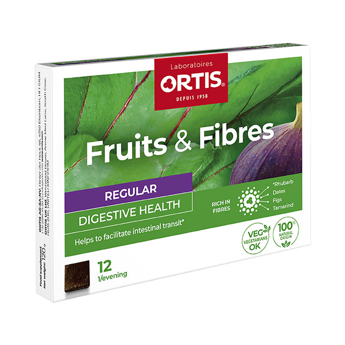 Natural Fibre Chewable Cubes with Fig and Rhubarb 12 Pack