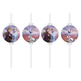 Frozen 2 Disposable Party Drinking Straws (Pack of 4)