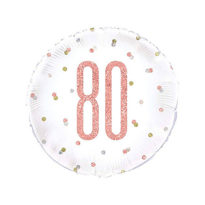 Unique Party Glitter 80th Foil Balloon