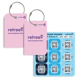 Retreev Pack - 2 x tags and Stickers - Pink Set