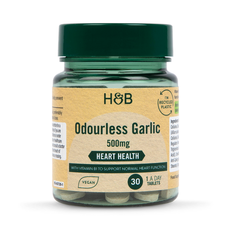 Holland Barrett Enteric Coated Odourless Garlic 500mg 30 Tablets