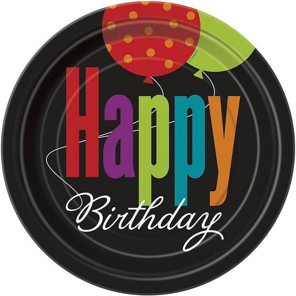 Unique Party Happy Birthday Party Plates (Pack of 8)