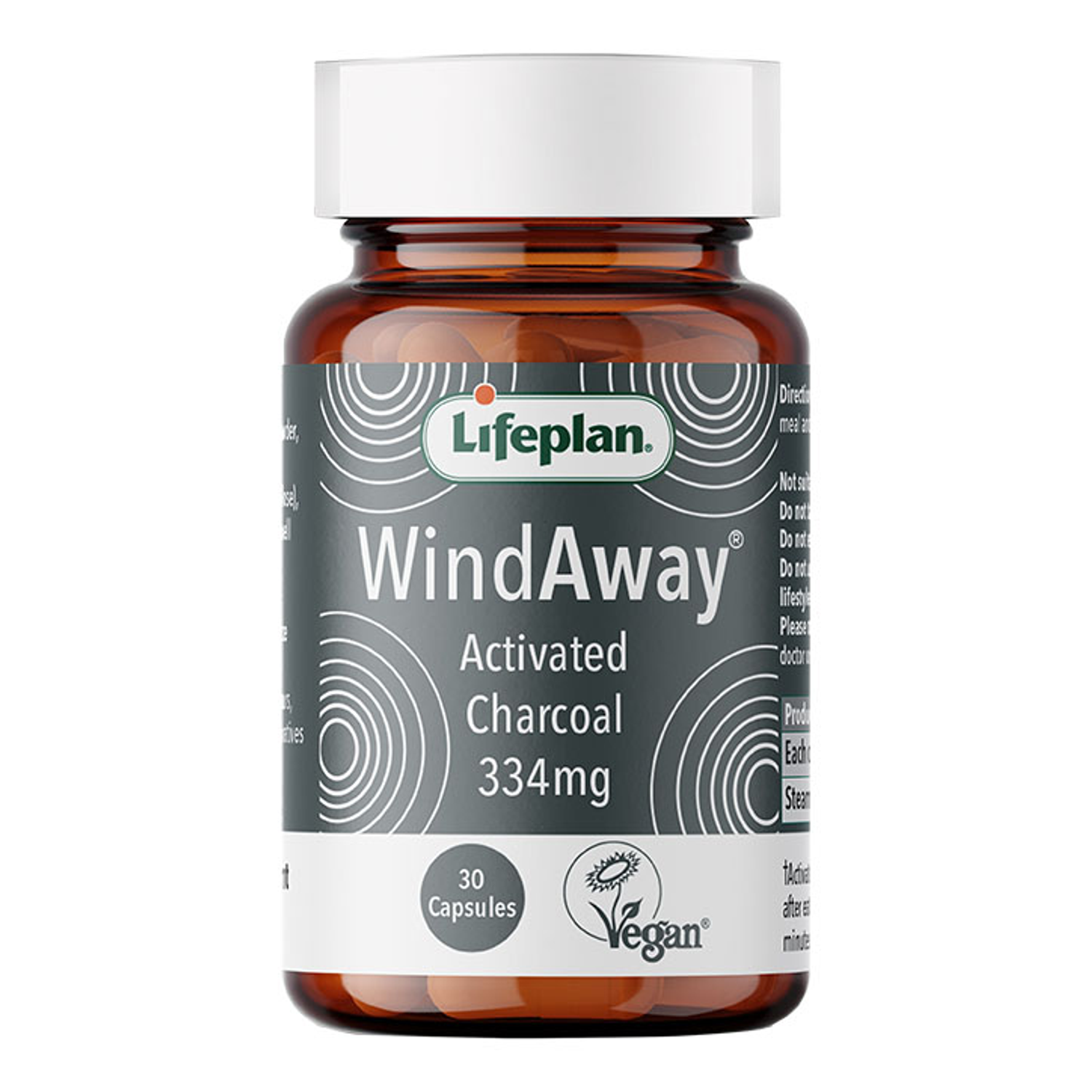 Steam Activated Charcoal 334mg for Digestive Relief 30 Capsules