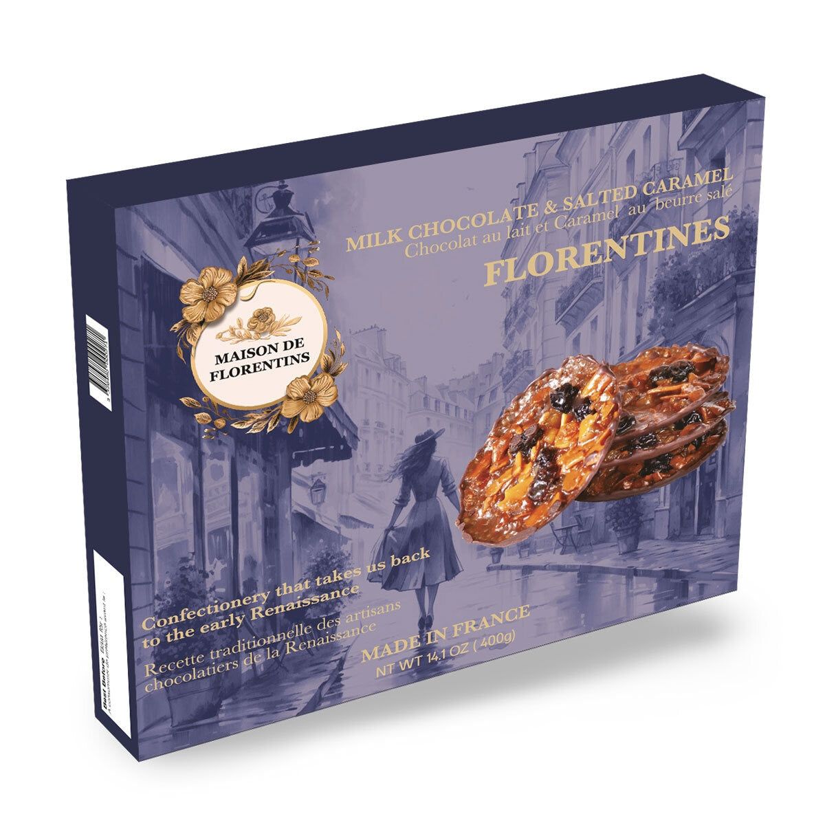 Maison De Florentins Milk Chocolate &amp;amp; Salted Caramel Florentines, 400g